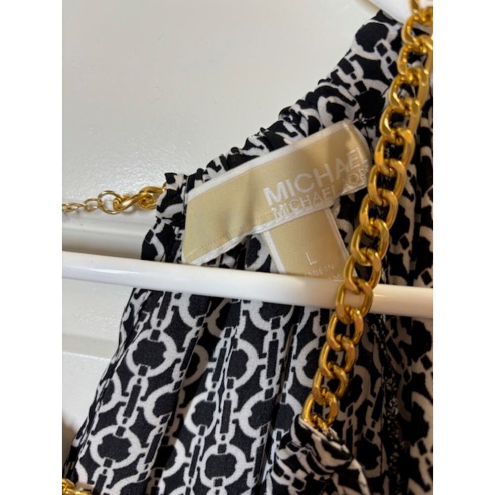Michael Kors Top with Gold Chain Accents - Womens L - Picture 4 of 8